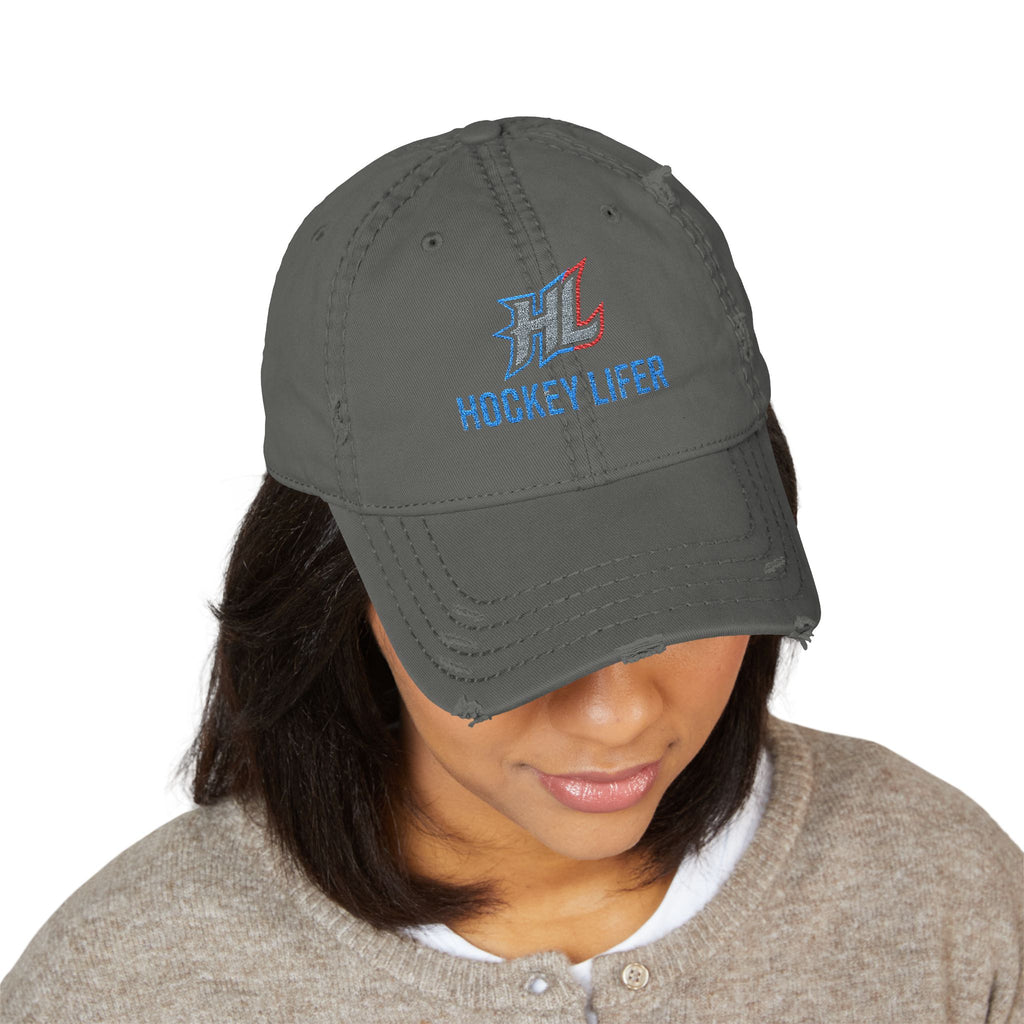 Hockey Lifer | Embroidered Distressed Dad Hat